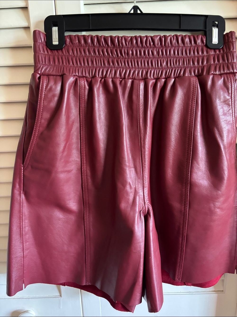 High-Waist leather shorts